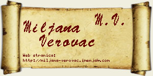Miljana Verovac vizit kartica